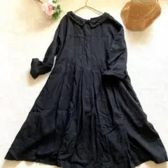 美品✨前後2way ゆったりオーバーサイズロングワンピース　リネン