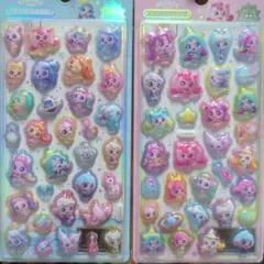 カラフルファンタジーキャラクター立体ボンボンドロップシール2枚セット