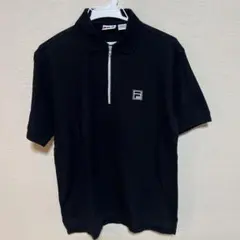 FILA ハーフジップ ポロシャツ ブラック Mサイズのサムネイル