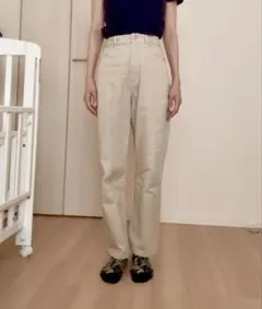 GRLベージュ ストレートデニムパンツ ウエストゴムのサムネイル