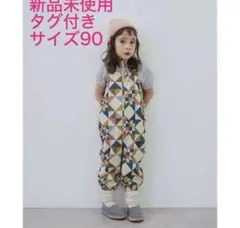 しまむらsoftcheeseパッチワークオーバーオール 90 cm