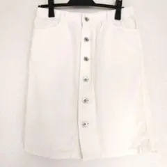 【DRESSTERIOR】コーデュロイ フロントボタンスカート/白コットン100