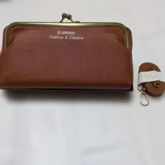 QIANBOHAN ブラウン 肩掛けミニ長財布 バッグのサムネイル