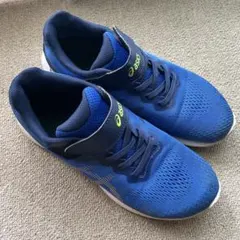 23 asics スニーカー ブルー マジックテープ