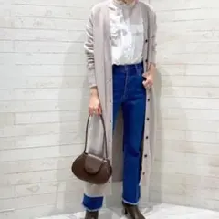 スピックアンドスパン　カシミヤ混ウールロングカーディガン　大きめ　羽織　長袖