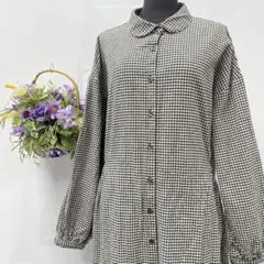 サマンサモスモス/SM2/丸襟 バックリボン ギンガムチェック ロングワンピース