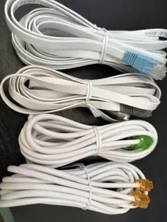 LANケーブル CAT5e フラットタイプ 4本セット