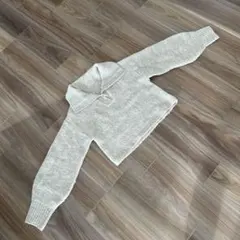 GRL 片畦編みセーラーカラーショート丈ニットトップス フリーサイズ