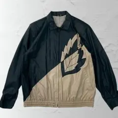 ジャンパー　上着　リーフ　ジップアップ レディース　M　9号　ブラック　ベージュのサムネイル
