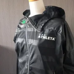 【美品】ATHLETA　アスレタ　防風　ジャケット m　ジップアップ　黒