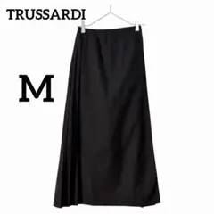 トラサルディ ラップスカート ウール混 M 黒 ロング プリーツ 上品 きれいめ