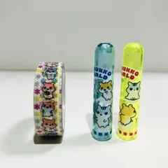 HAMUKKO WORLD ミニテープとえんぴつキャップのセット