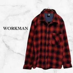 『ワークマン』裏起毛 ネル シャツ/オンブレチェック【M】レッド ブラック 防寒