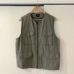 beams ビームス　ミリタリーベスト　カーキ