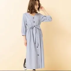 ○RETRO GIRL○ 前開きガウンワンピース　カーディガンシャツ