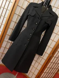 ROPE ブラックひざ丈ワンピース 長袖　9号