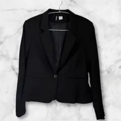 ✨極美品✨H&M ブラック ノーカラージャケット シングルボタン　40