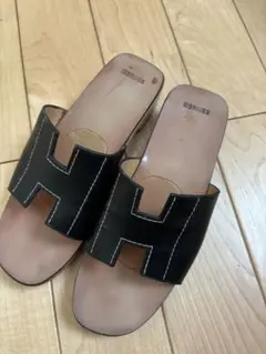 HERMES エルメス　Hロゴ サンダル ブラック　36のサムネイル