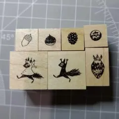 もりりんご　ばんざいリス　他　スタンプ　7個セット