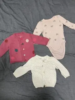 カーディガン、ロンパースセット
