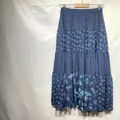 anatelier アナトリエ ティアードスカート 花柄 36 S ブルーのサムネイル