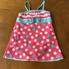 女の子用ワンピース水着 ピンク 水玉　110cm