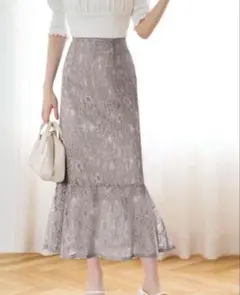 GRL　ハイウエストレースマーメイドスカート