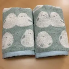 シマエナガ　フェイスタオル　コトリ　ブルー　北欧