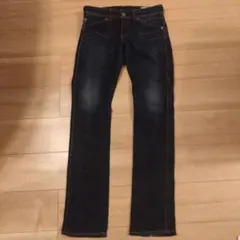 ストレートジーンズ　デニム　ダークブルー