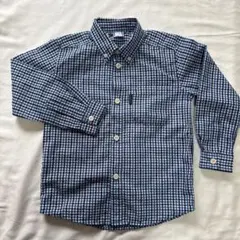 mont-bell Kid's 110 長袖シャツ 青系チェック