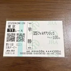 フォルテアンジェロ 日本ダービー　現地馬券