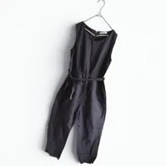Urban Research オールインワン サロペット 麻混 ブラックのサムネイル