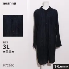 ★美品★noannu ワンピース　膝丈　シャツ　長袖　チェック柄　胸ポケット付き