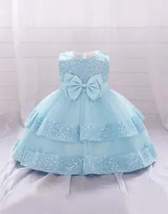 ベビードレス水色18-24M