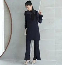 RUIRUE BOUTIQUE ネイビー パンツセットアップ LL