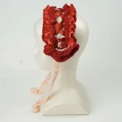 ヘッドドレス　手編み　編み物