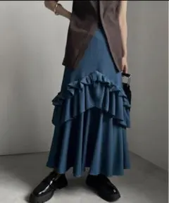 ameri vintage CREPE VOLUME GATHER SKIRTのサムネイル