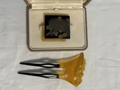 本鼈甲 白甲 簪 帯留め 櫛 螺鈿細工 在銘入り 髪飾り 透かし彫 