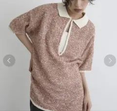 お値下げ中！hellam 半袖ニット ポロ襟 キーホールネックのサムネイル