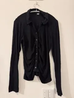 オールドネイビー カットソー 襟 長袖 無地 3L ビッグサイズ 黒 綿