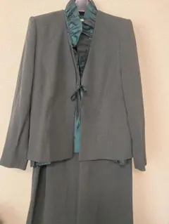 ダークグリーン　フォーマル3点セット15号