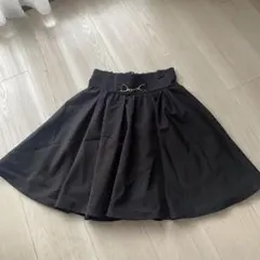 INGNIビット付き フレアミニスカート ブラック