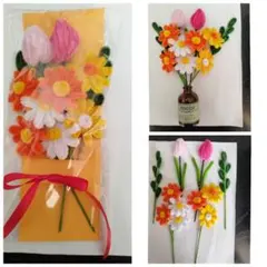 ビタミンカラー小花とチューリップなモールフラワー花束④