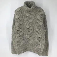 バーバリーロンドン　セーター　M　グレー　ケーブル