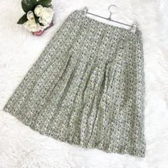良品✨アリスバーリー（11号）ひざ丈スカート リヨセル100% 総柄 花柄 Lのサムネイル