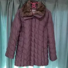 ★希少【LPサイズ】ファー付きパープルダウンジャケット　⦿シニア向け