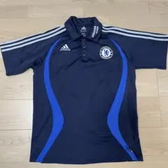 adidas アディダス チェルシー 半袖ポロシャツ ネイビー ゴールド 好 