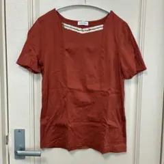 CECI OU CELAテラコッタ 半袖 Tシャツ スクエットネックのサムネイル