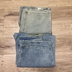 【お得2本セット‼️】スーパーバギーデニム 極太 ヴィンテージ加工