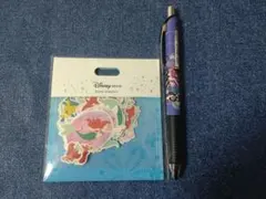 ディズニーストア　リトルマーメイド　アリエル　ボールペン　ステッカーコレクション